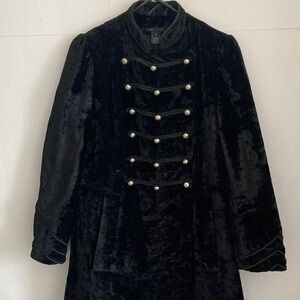 Marc Jacobs Black Crushed Velvet Coat Jacket Medium